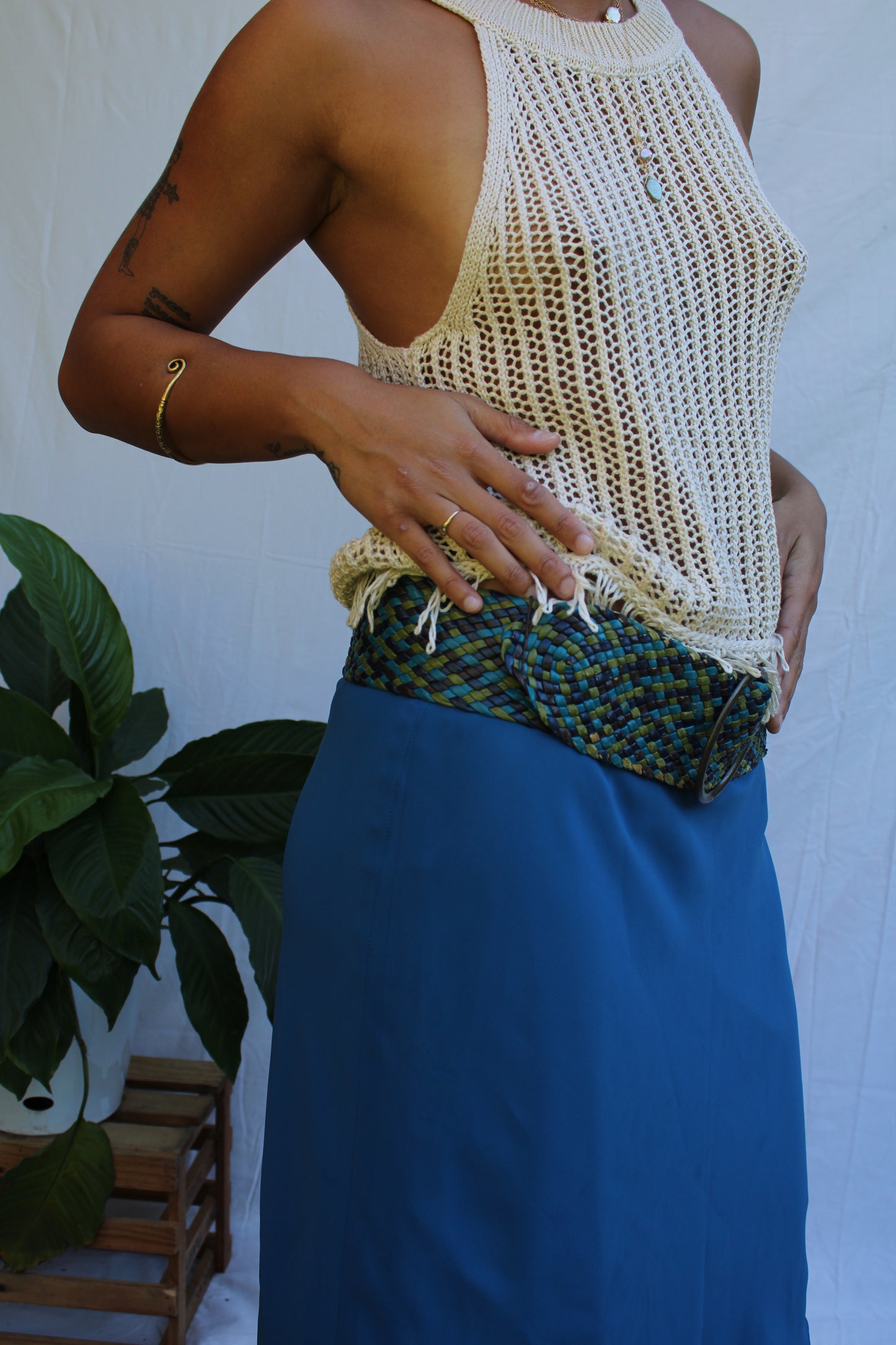 Vintage Electric Wide Woven Belt