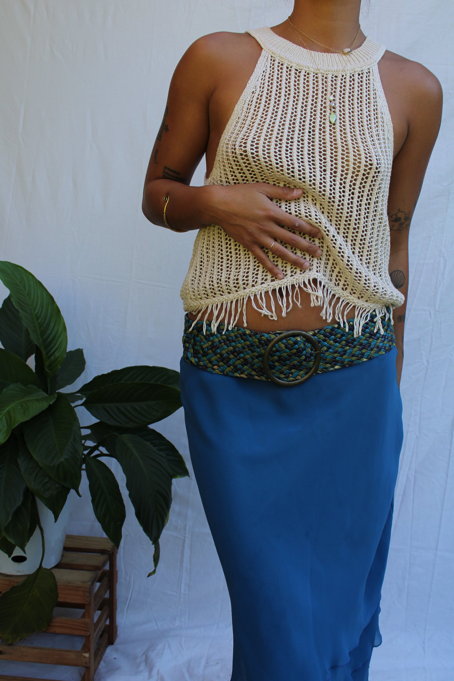Vintage Electric Wide Woven Belt