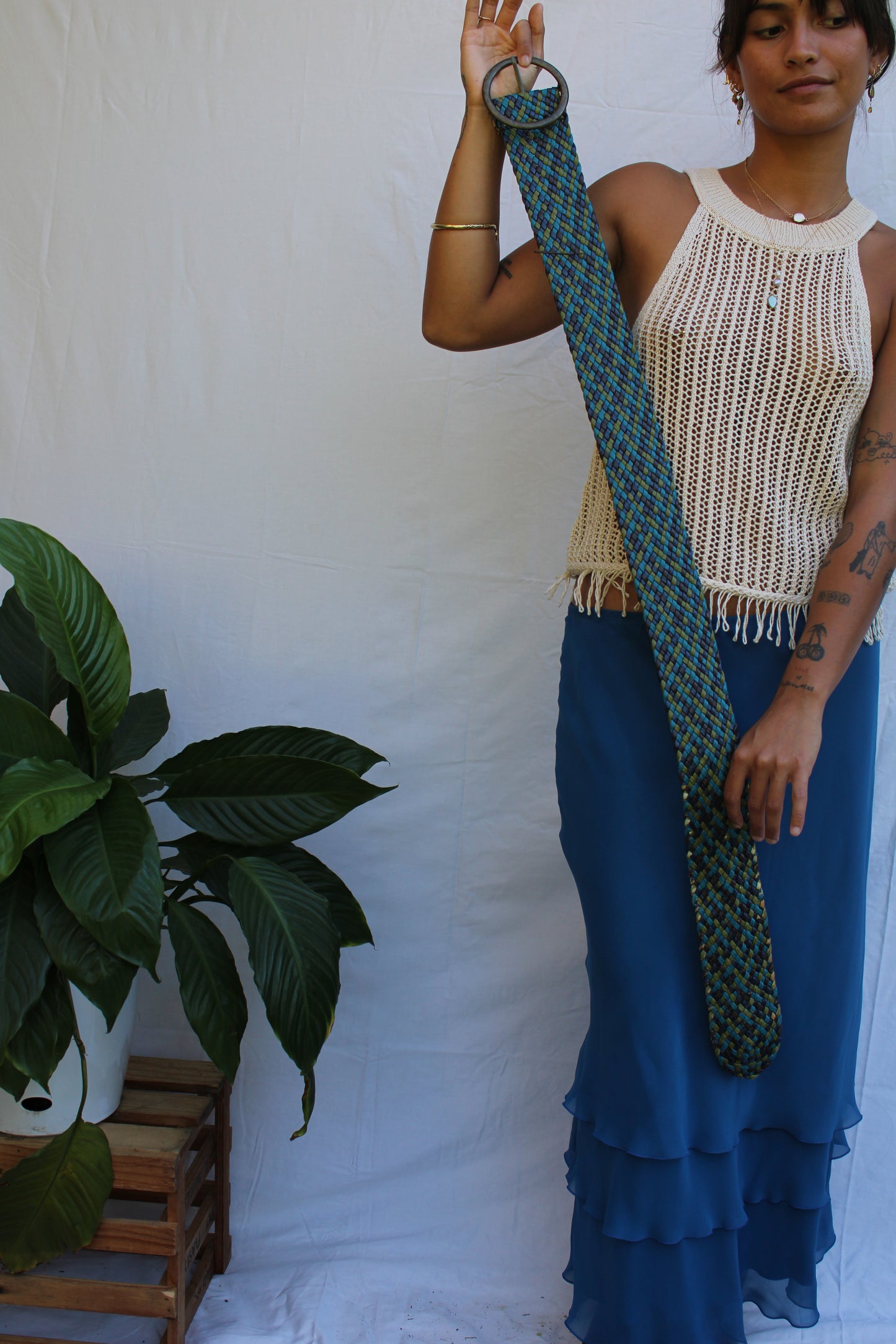 Vintage Electric Wide Woven Belt