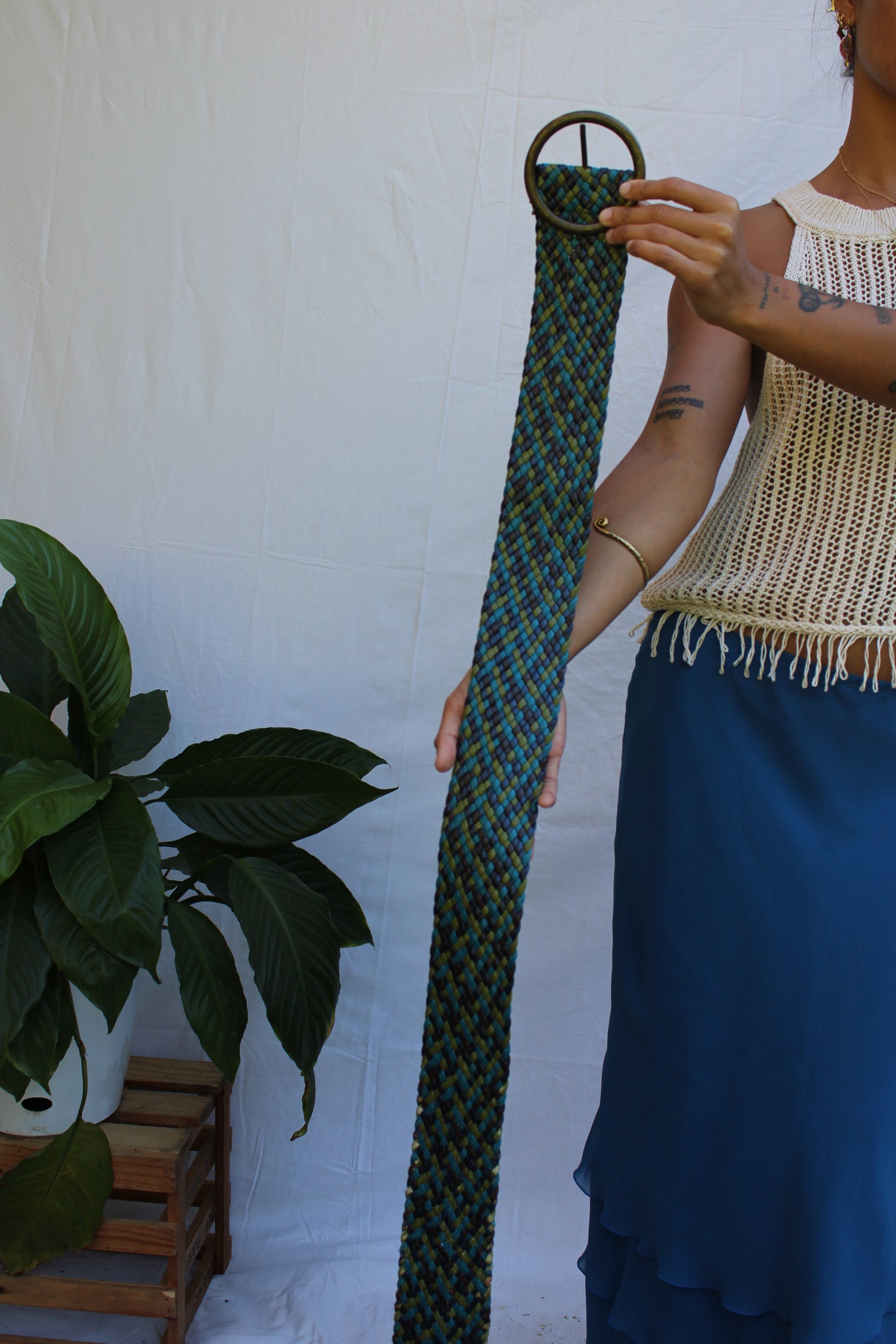 Vintage Electric Wide Woven Belt