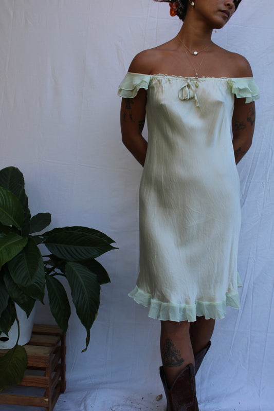 Vintage Tinkerbell Silk Slip Midi Dress