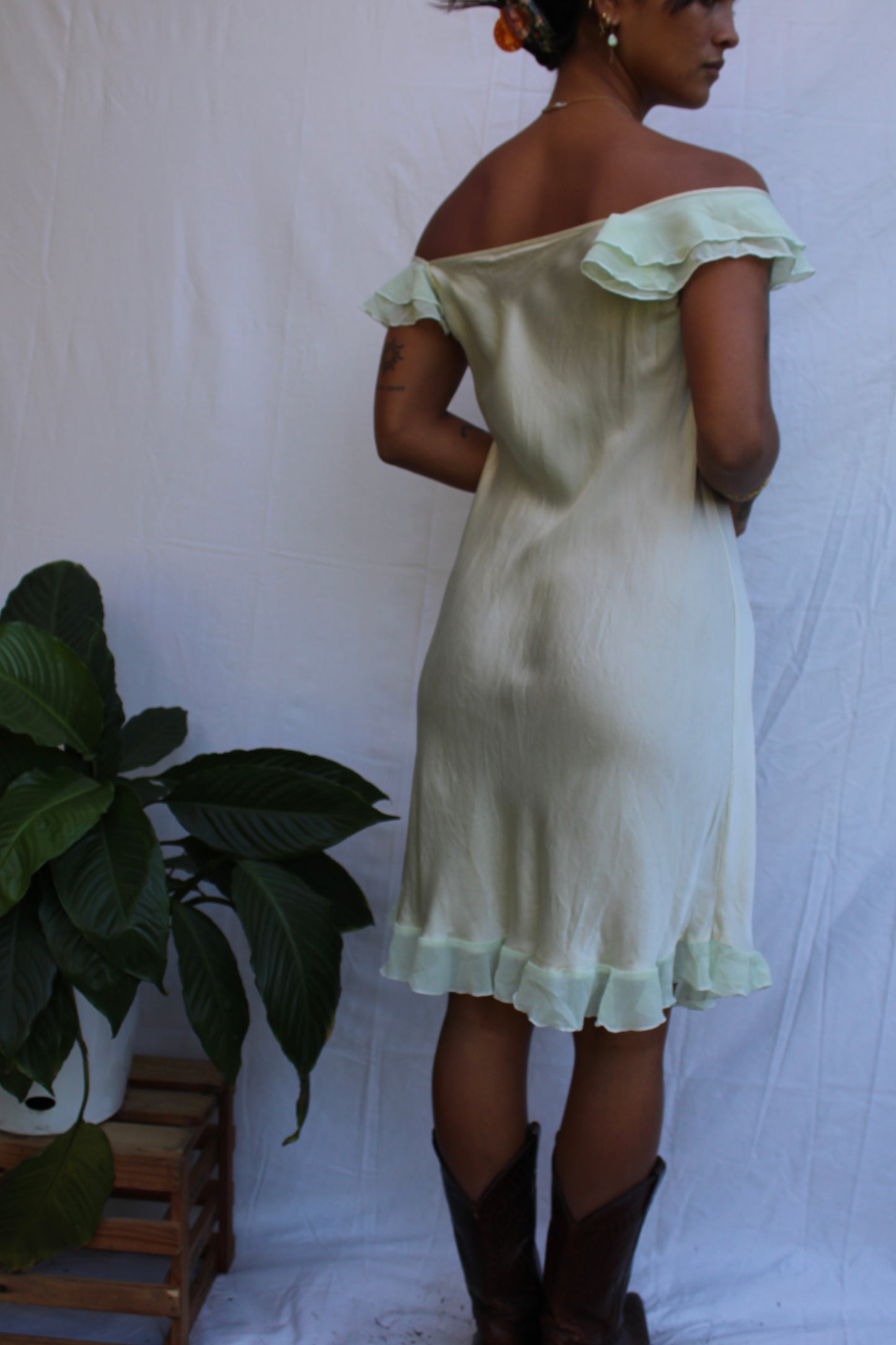 Vintage Tinkerbell Silk Slip Midi Dress