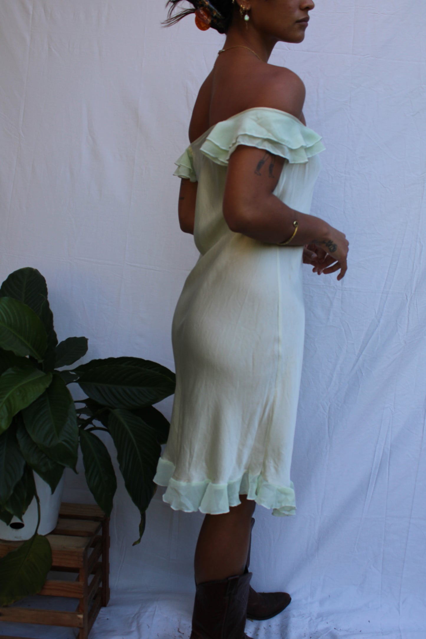 Vintage Tinkerbell Silk Slip Midi Dress
