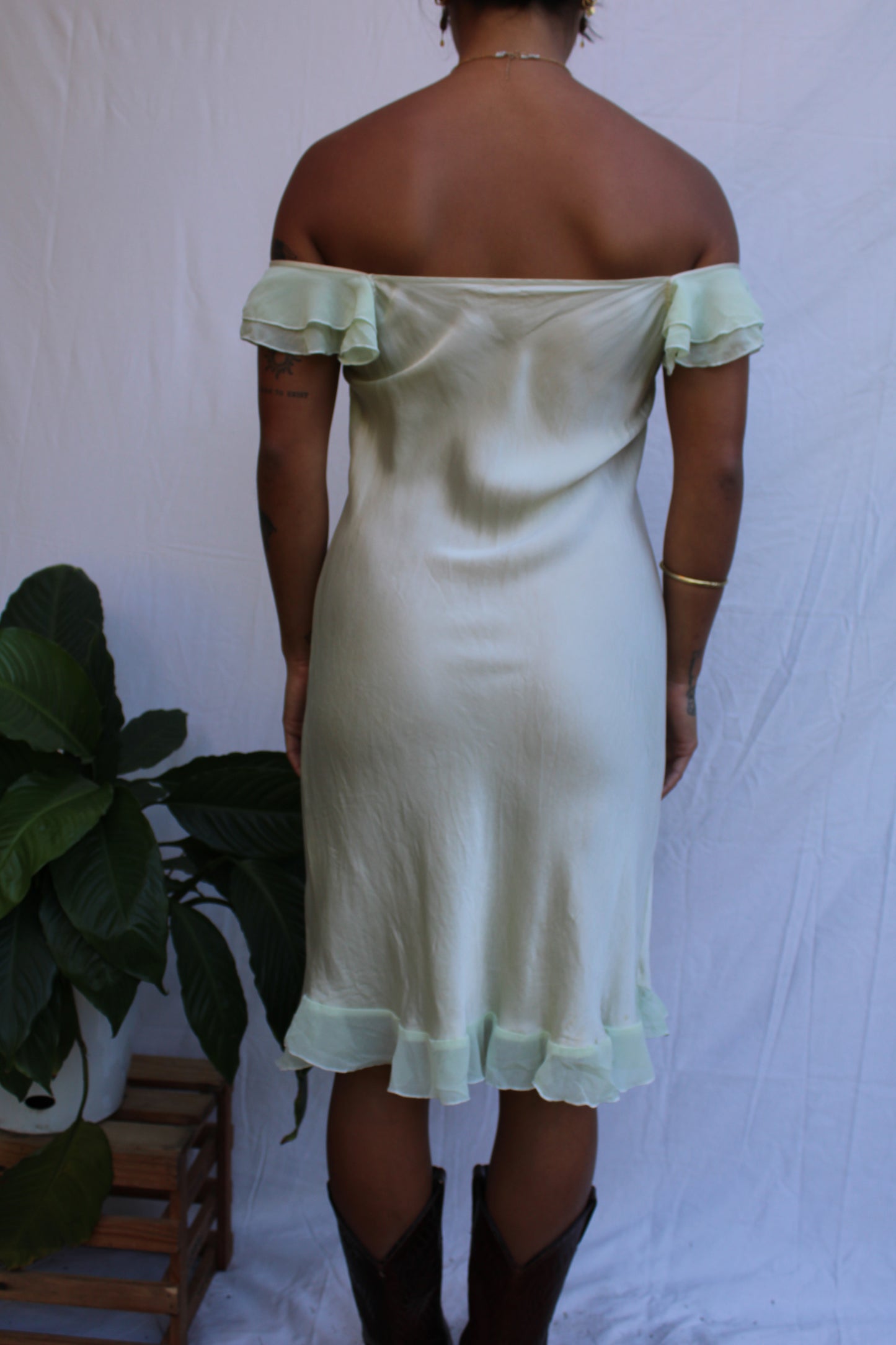 Vintage Tinkerbell Silk Slip Midi Dress