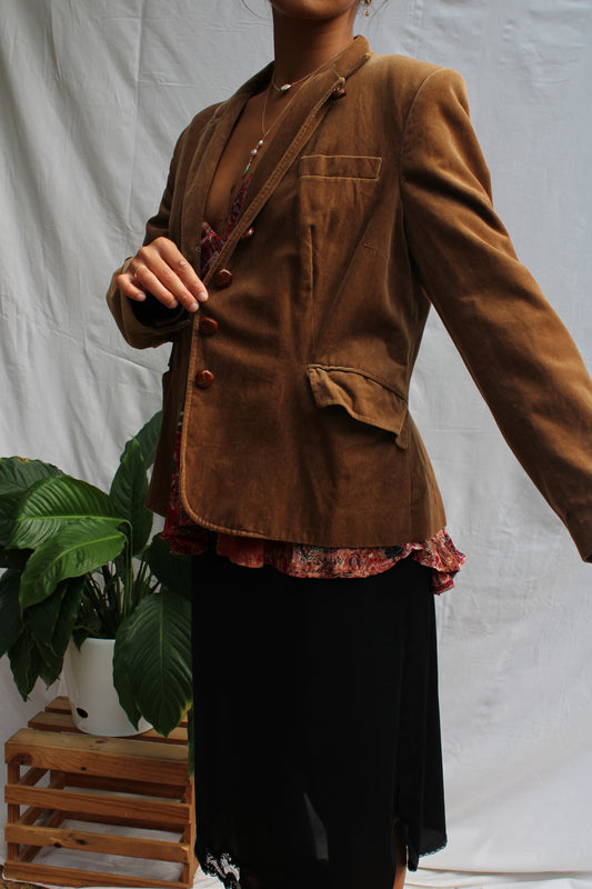 Vintage Chestnut Brown Corduroy Blazer