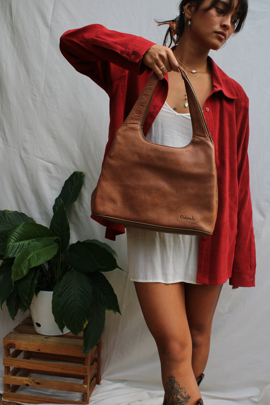 Vintage Colorado Tan Leather Shoulder Bag