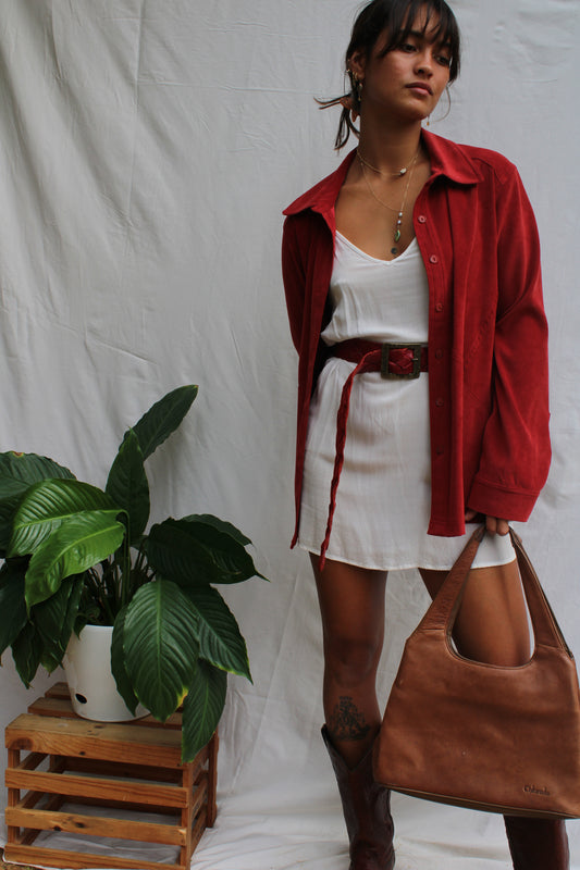 Vintage Billabong Red Braided Leather Belt