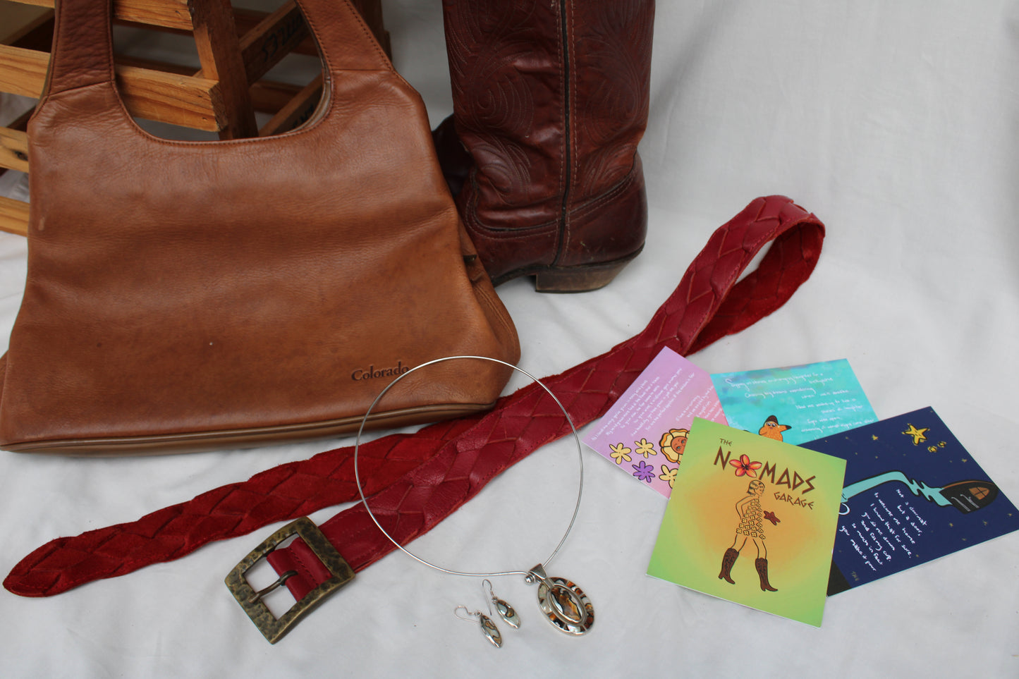 Vintage Billabong Red Braided Leather Belt