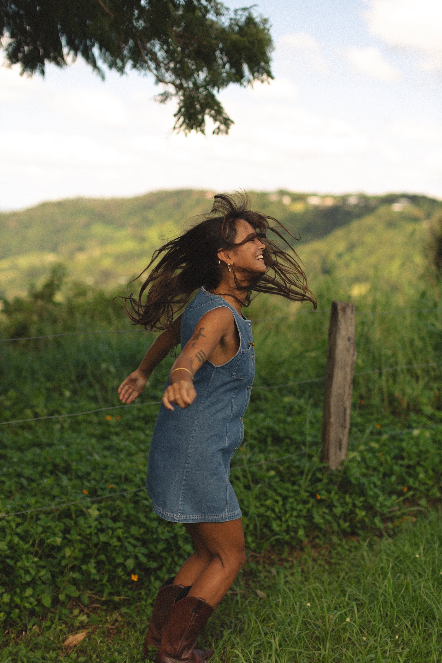 Vintage Denim Button Front Mini Dress