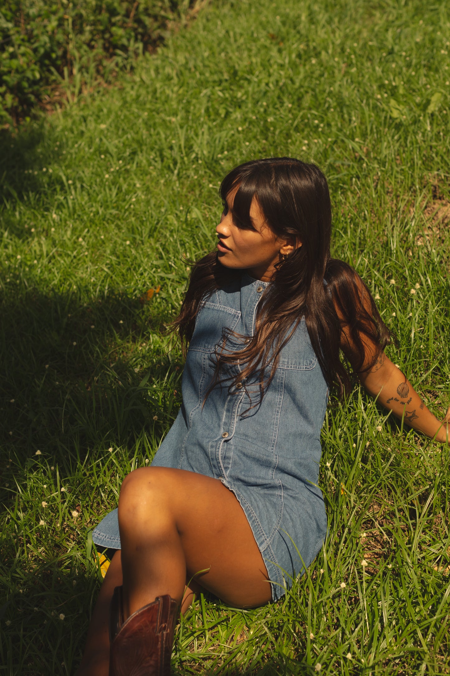 Vintage Denim Button Front Mini Dress
