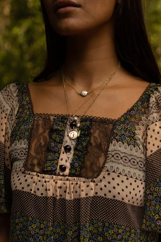 Vintage Boho Prairie Patchwork Mini Dress