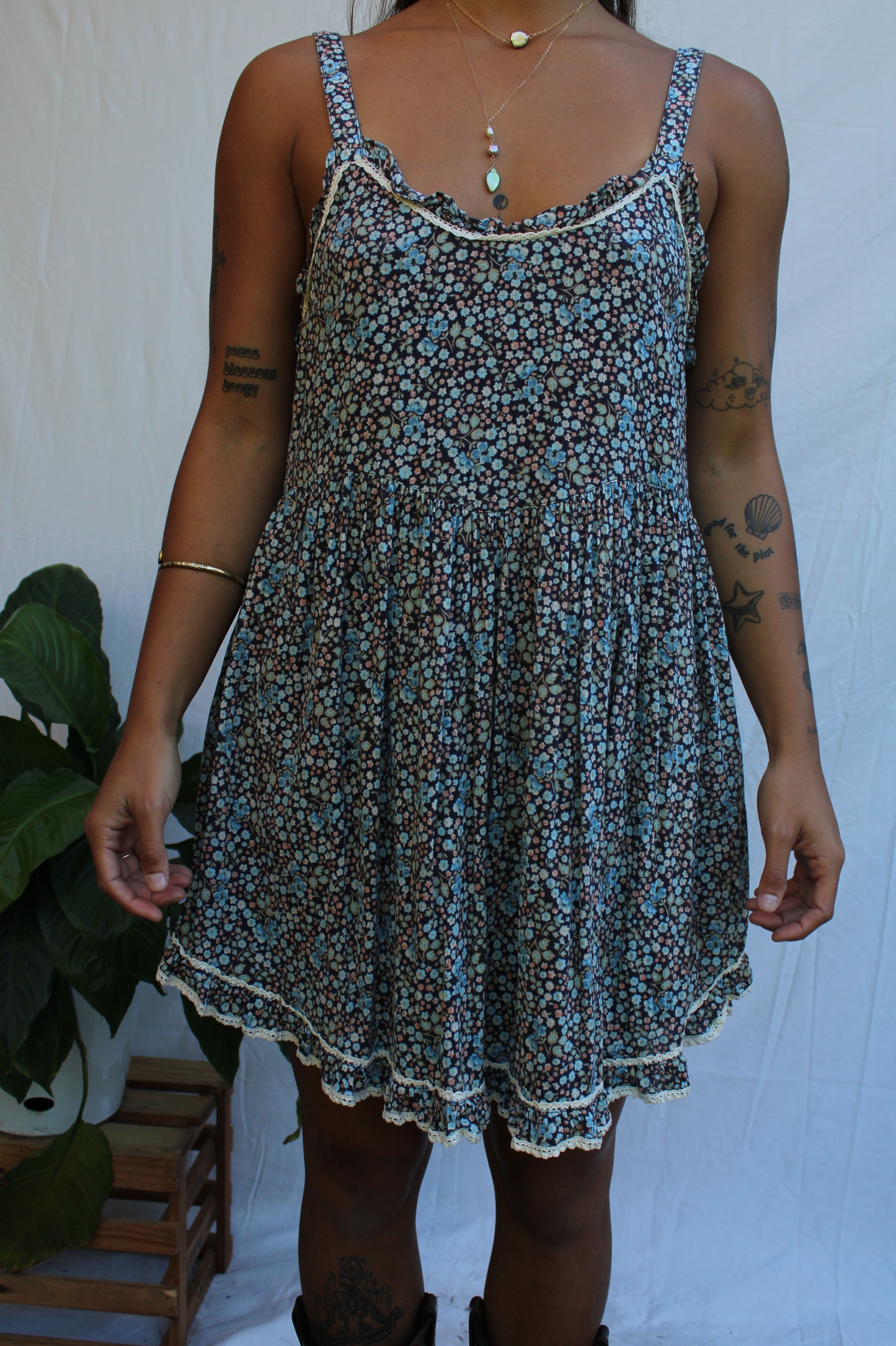 Vintage Spell and the Gypsy Blue Floral Mini Dress