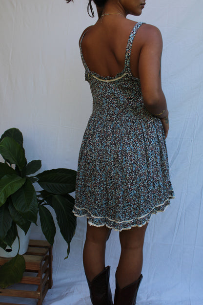 Vintage Spell and the Gypsy Blue Floral Mini Dress