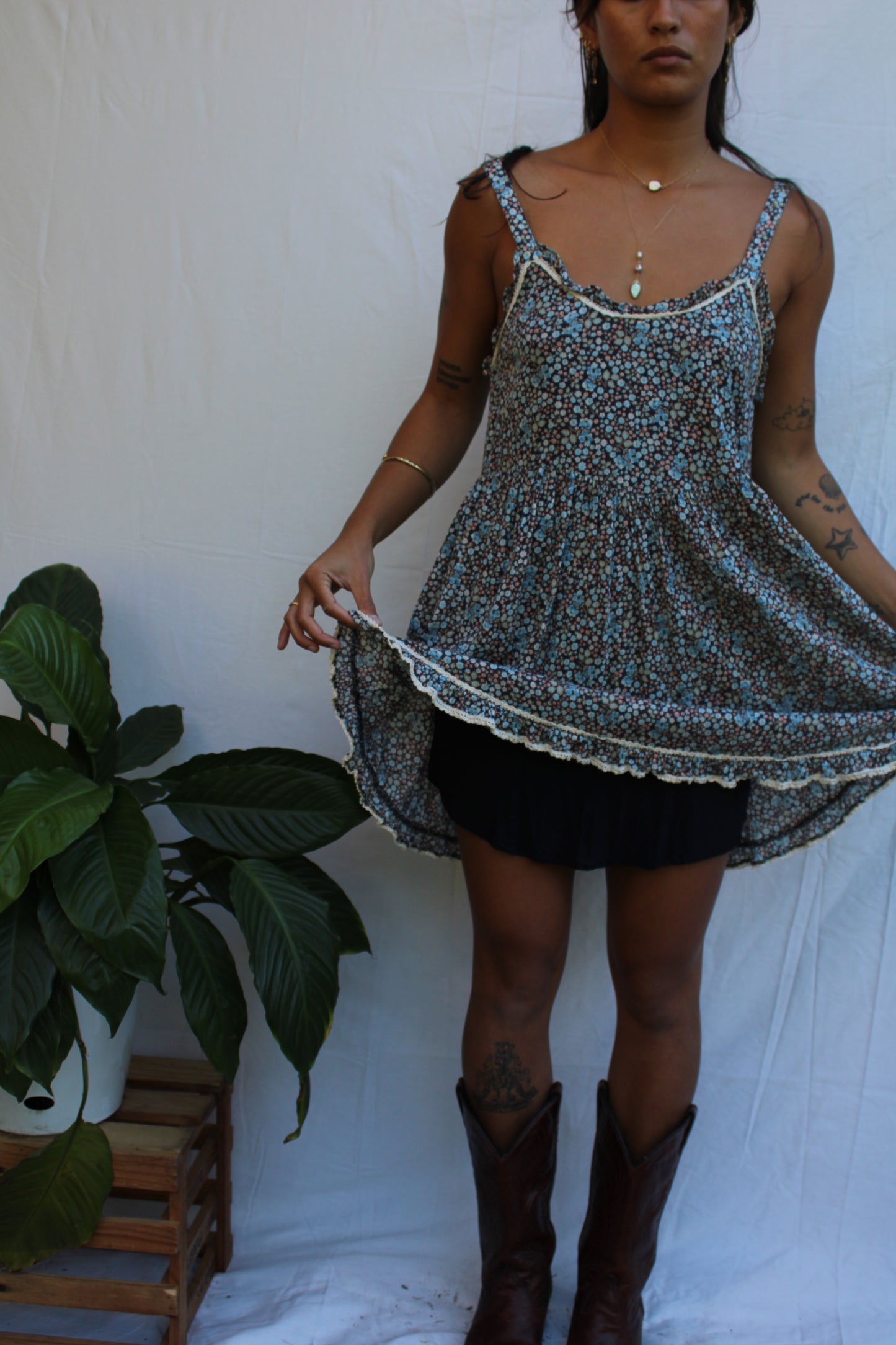 Vintage Spell and the Gypsy Blue Floral Mini Dress