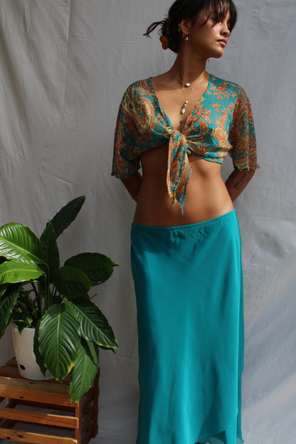 Vintage Bohemian Sheer Paisley Tie-Top