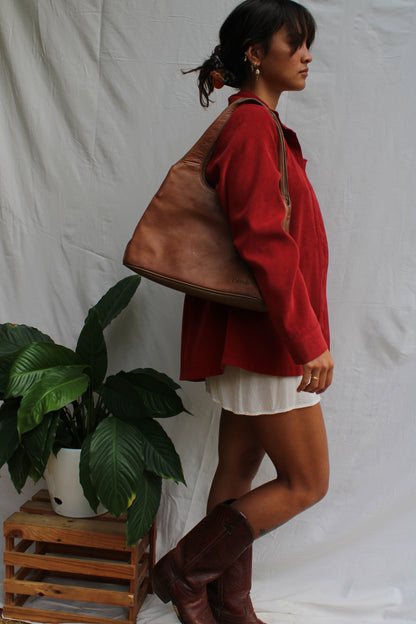 Vintage Colorado Tan Leather Shoulder Bag