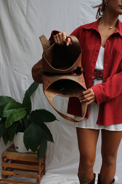 Vintage Colorado Tan Leather Shoulder Bag