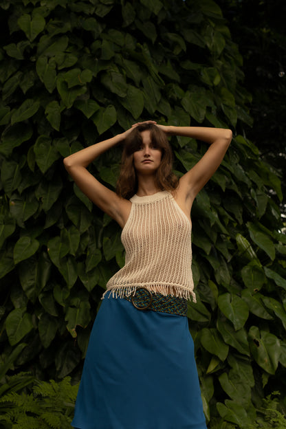 Vintage Crochet Fringe Tank Top