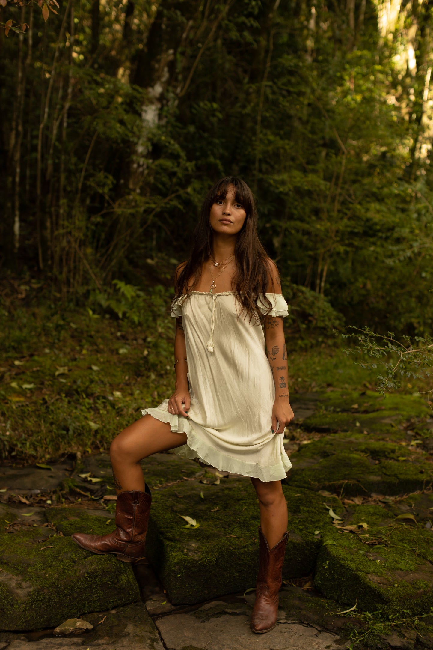 Vintage Tinkerbell Silk Slip Midi Dress